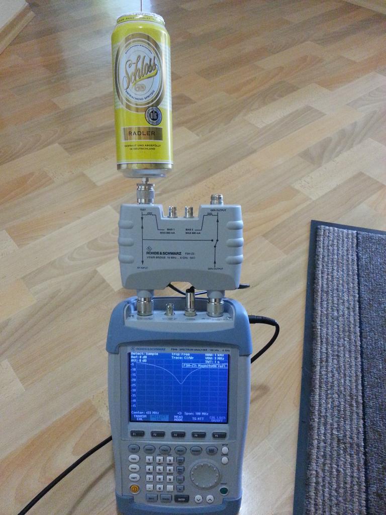 Beer-CanTenna measurement setup.