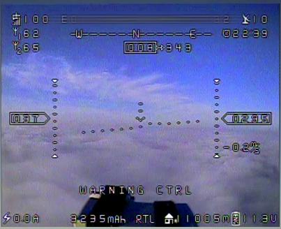 FPV 11km out over clouds, controlled with EzUHF.