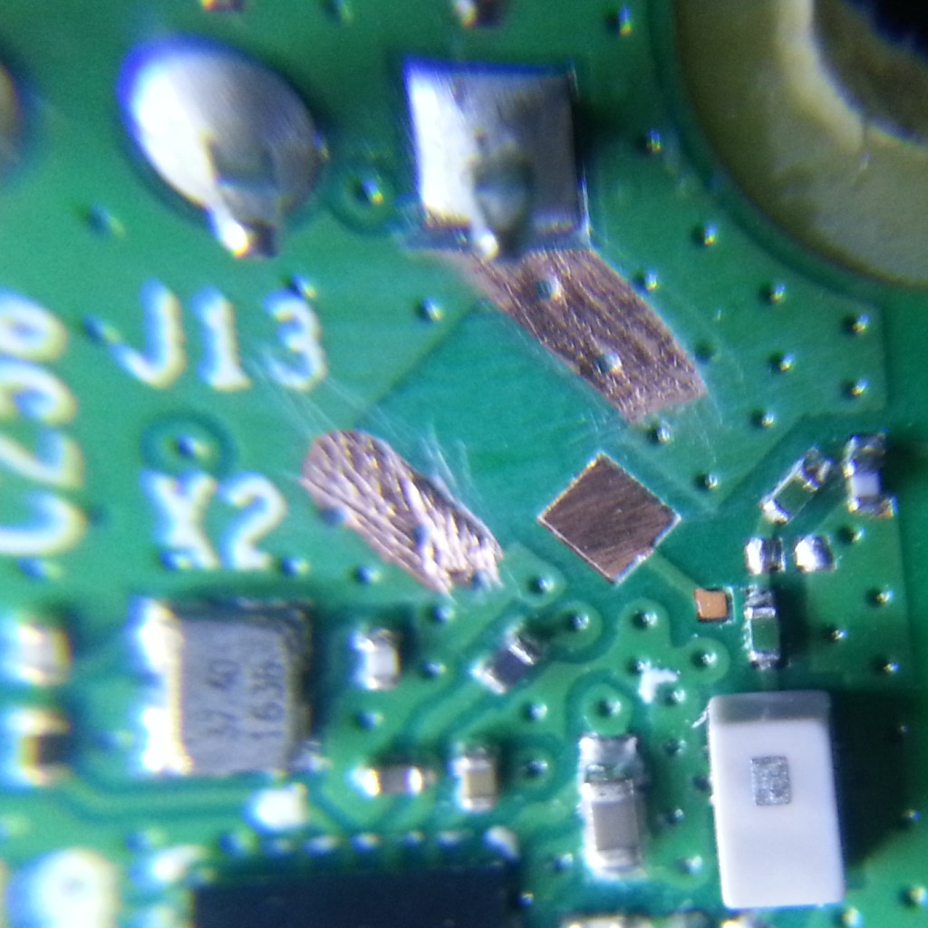 PCB prepared to solder U-FL socket