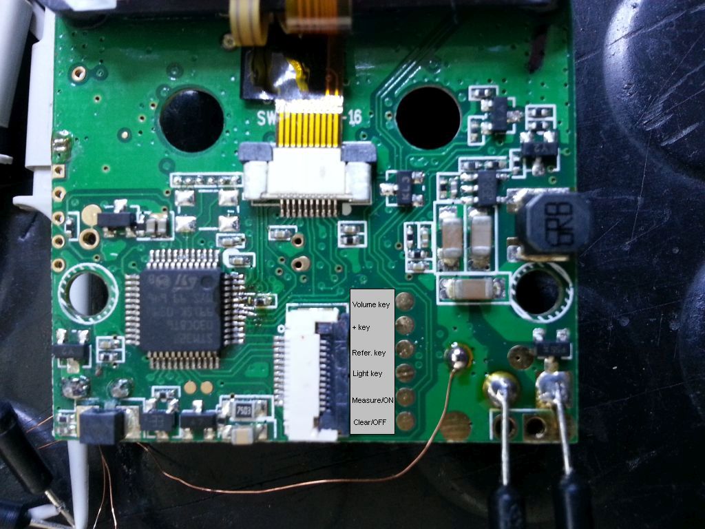 Keypads on main board. No all keys available.