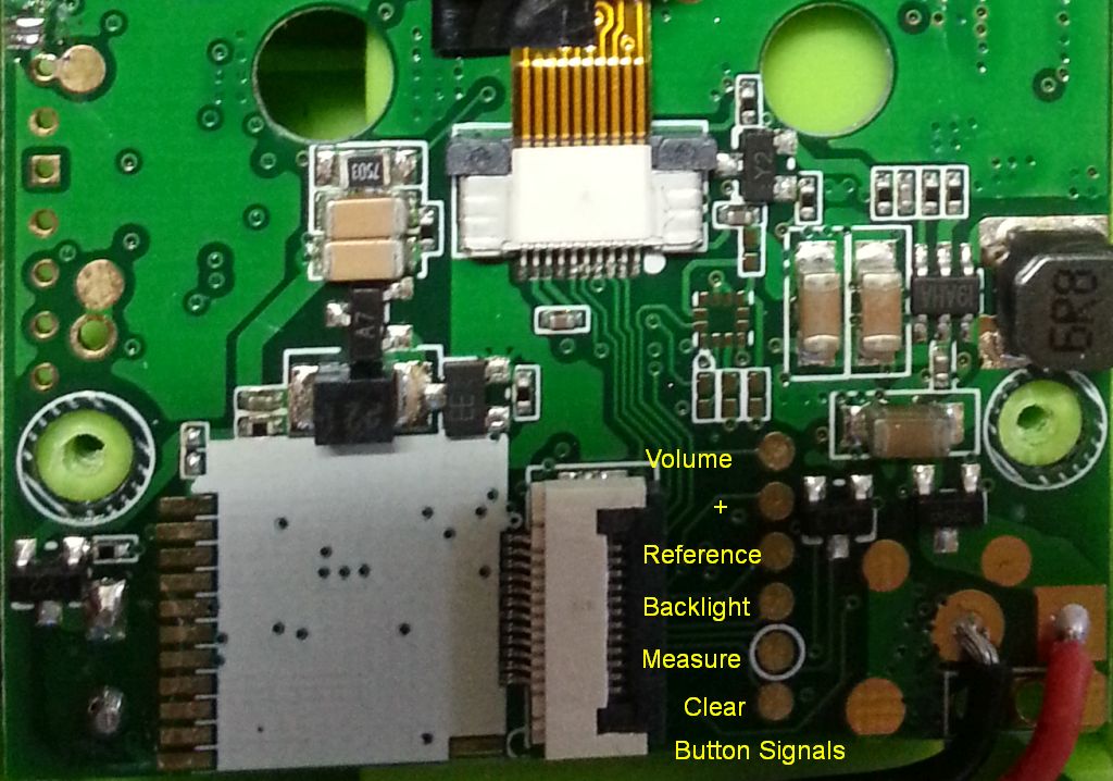 Button signals on test pads.