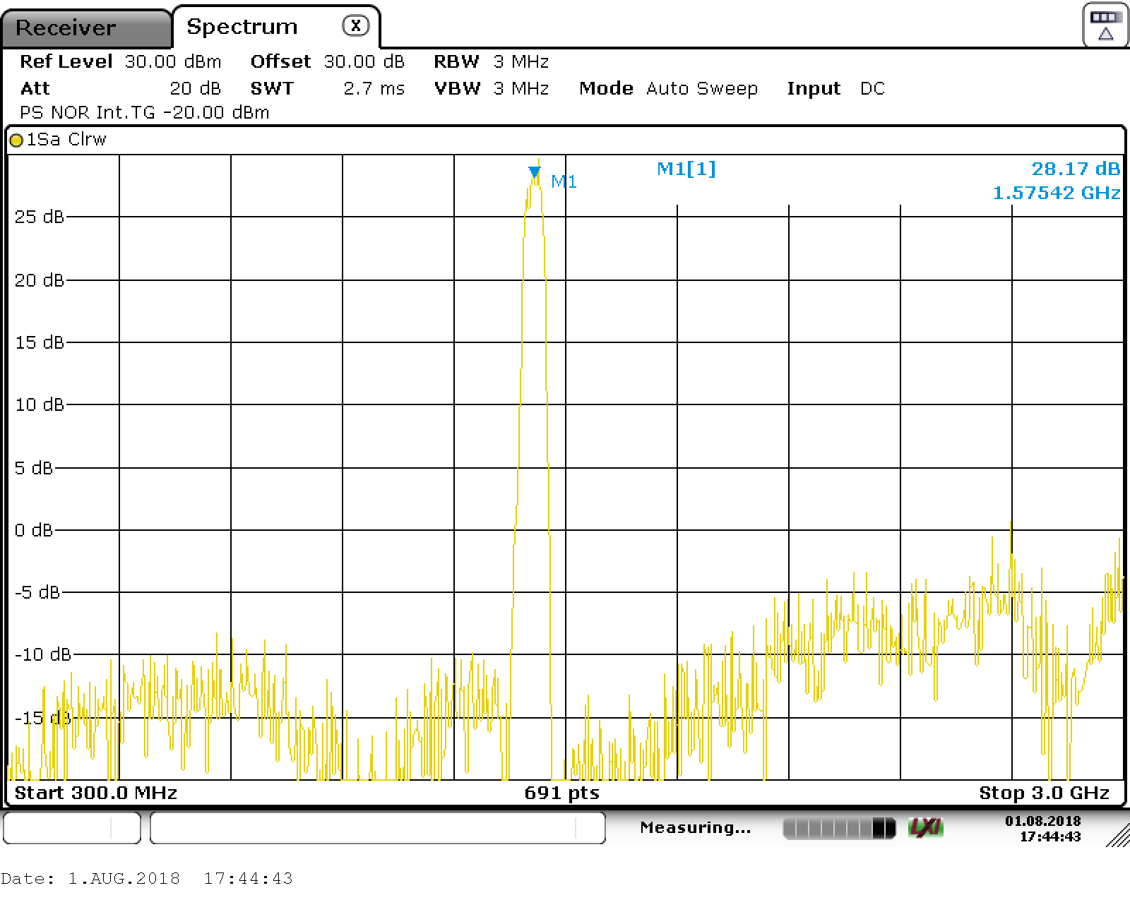 Second RF amplifier build with 1575MHz GPS SAW filter installed.